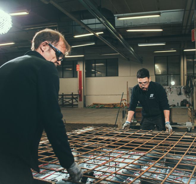 Factory work for the bathroom pod Base 3.0 before concrete cast